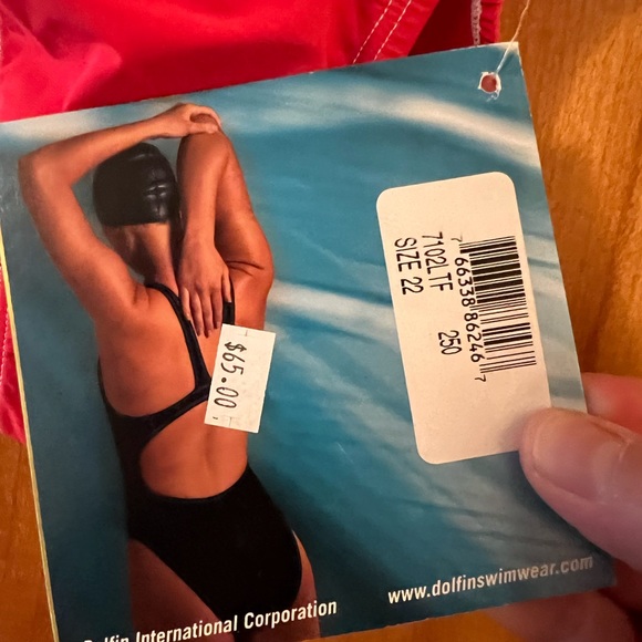 Dolfin Competition LTF Series Swim Suit Red Swimsuit Girls Juniors Size 22 NWT - Picture 10 of 10